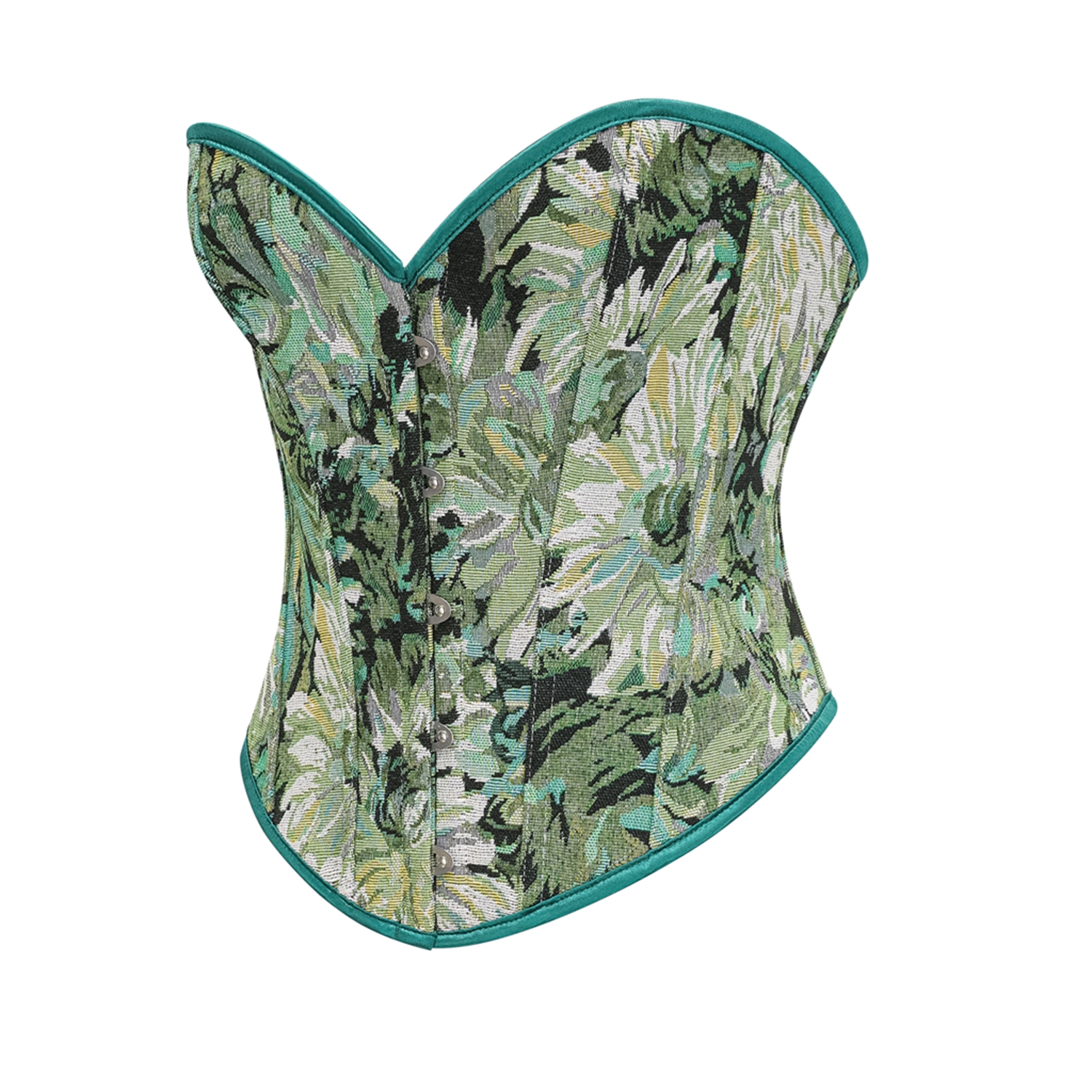 Vintage Floral Jacquard Overbust Corset Medieval Corset Top